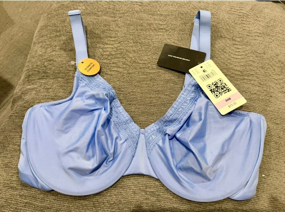 Wacoal NWT size 34D Lavender Perfect Primer Underwire pink bra style 855213